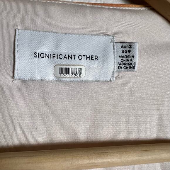 Significant Other Libby Cream Floral Plunge Neck Sleeveless Slip Maxi Dress Sz 8 - Picture 15 of 16